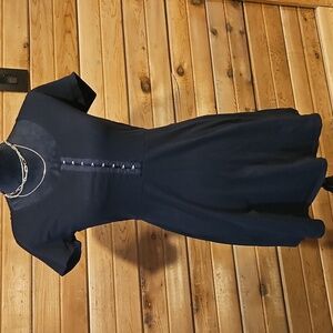 Black A-Line Mini Dress Hook & Eye Closure Goth Whimsygoth Emo